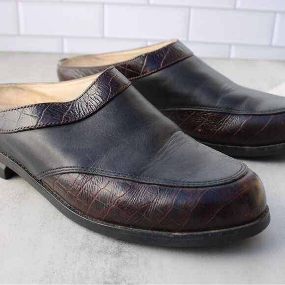 Ariat Black Brown Leather Slip-On Shoes Size 8B - Picture 2 of 7